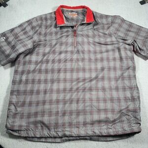 Sunice Pullover Mens‎ XL Gray Plaid Windbreaker Short Sleeve Golf